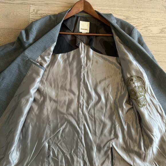 Diesel Men’s Wool Blazer Grey size XL - Picture 3 of 10